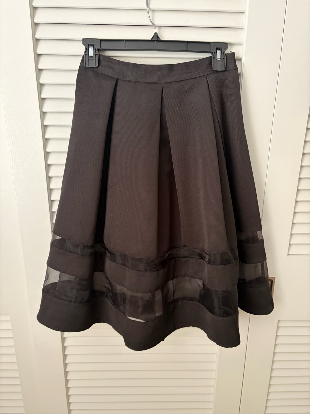 Express Black Circle Skirt with Sheer Panel Bands